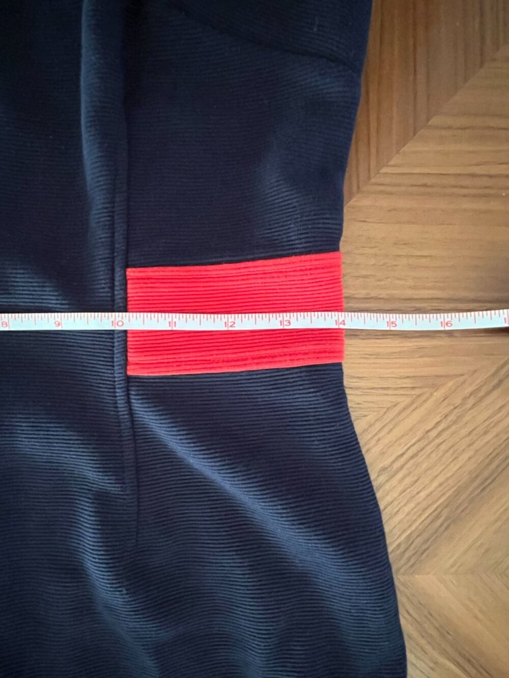 Vintage Y2K Boden Navy Blue & Red Contrast Ponte Sheath Midi Dress, Size 6 - Picture 8 of 13